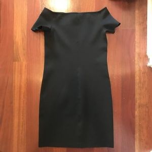 Helmut Lang Black Off Shoulder Scuba dress